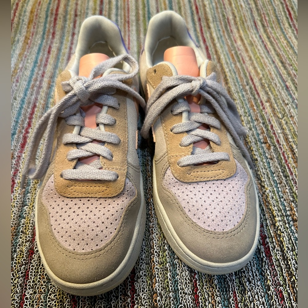 Veja EXCELLENT V-10 suede multico peach sneakers - pink/lavender/tan/butter -6 - Picture 6 of 16